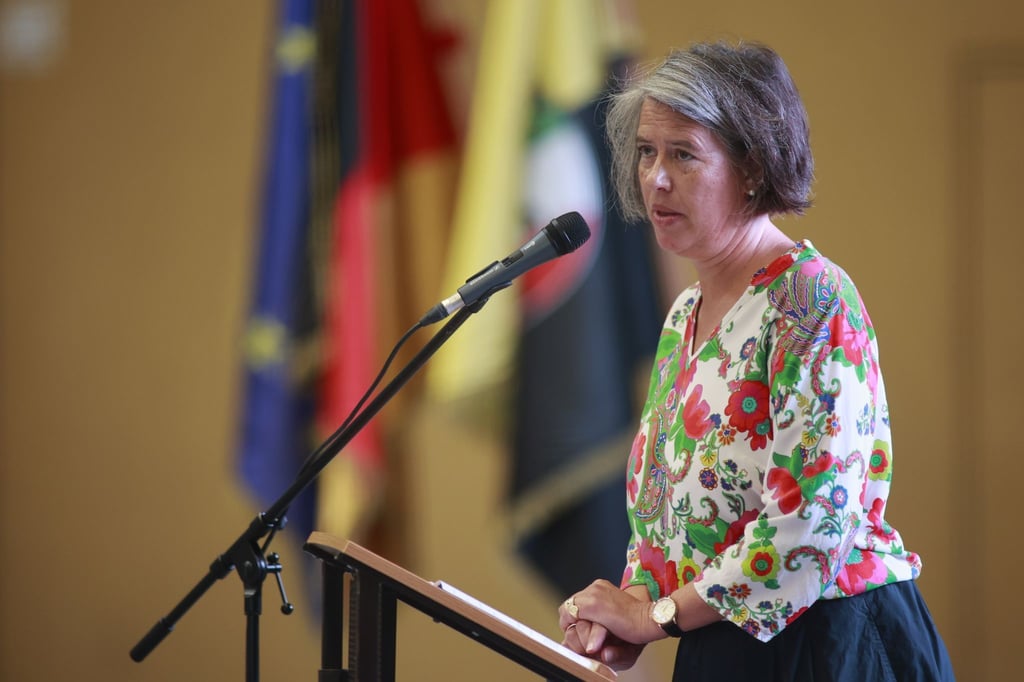 Sachsen-Anhalts Innenministerin Tamara Zieschang (CDU) spricht bei einem Termin.