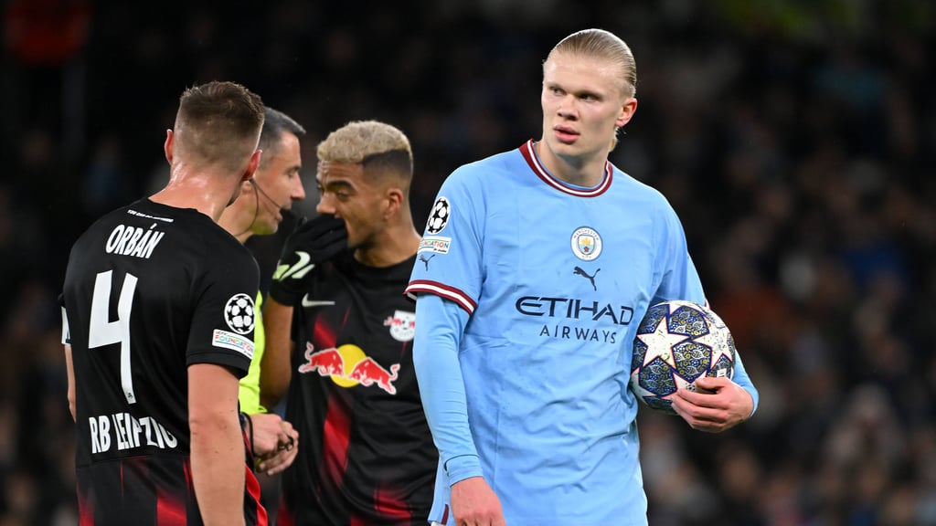 Manchester Citys Torjäger Erling Haaland trifft sehr gerne gegen RB Leipzig - auch am Mittwochabend in der Red-Bull-Arena?