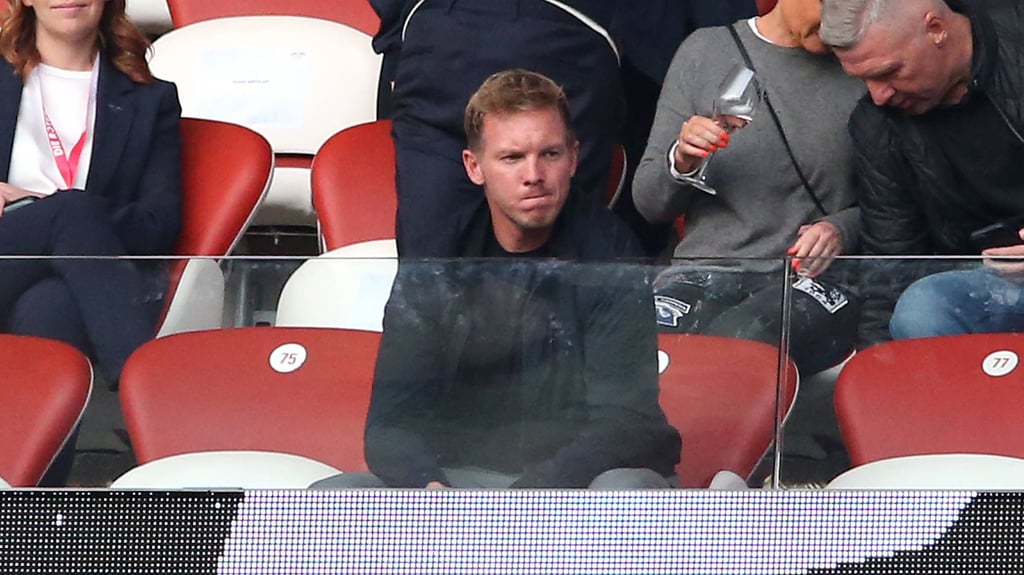 Bundestrainer Julian Nagelsmann, hier als Tribünengast bei RB Leipzig gegen FC Bayern München.