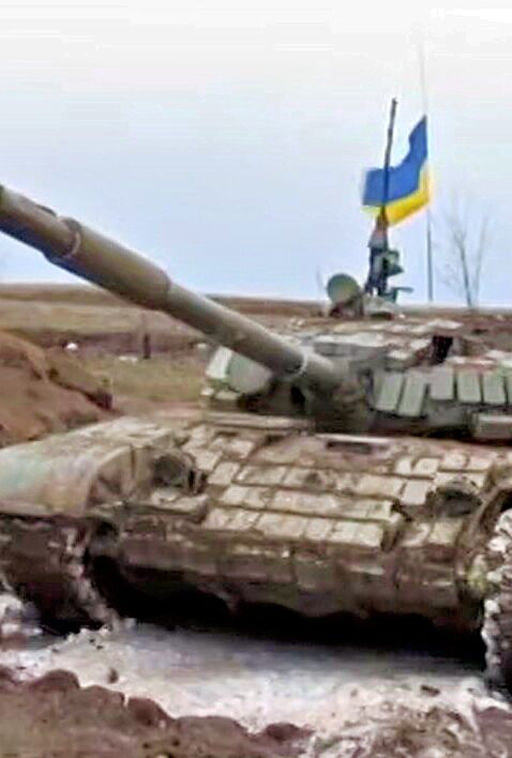 Von der Ukraine erbeuteter russischer T-72 B-Panzer.