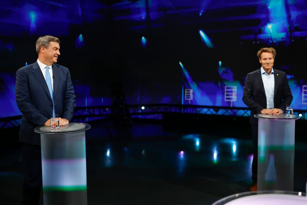 Markus Söder (l) und Ludwig Hartmann beim TV-Duell.