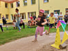   Runde um Runde drehen die Kinder der Kita „Regenbogen“ in Hettstedt für die Aktion „9 Bäume für die Kita Regenbogen“.