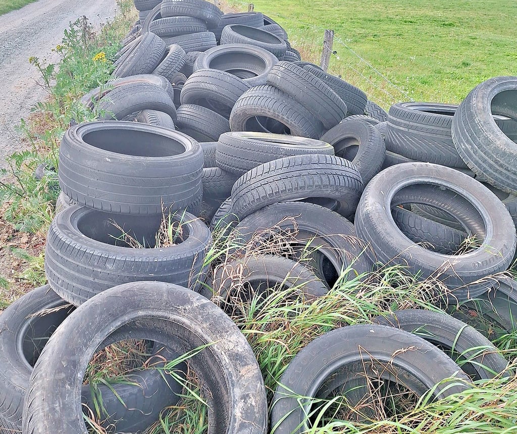 An einem Feldweg neben der Klötzer Kleingartensparte in Richtung Lockstedt wurden fast 100 Altreifen von verschiedenen Fabrikaten illegal entsorgt.