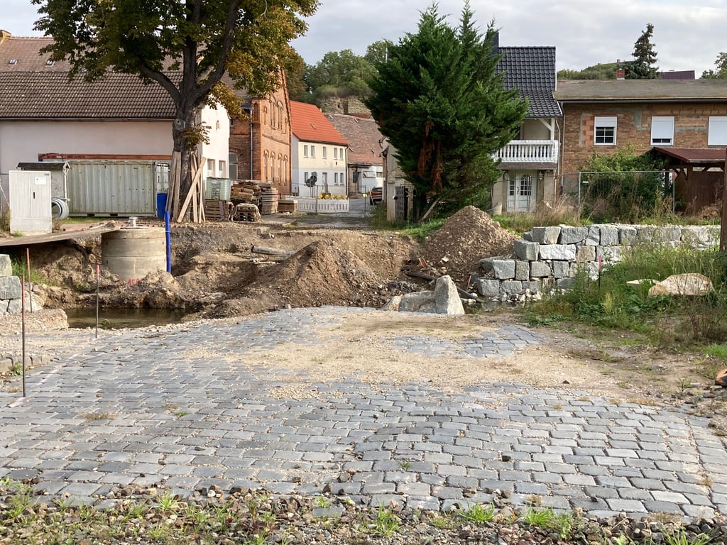 Auf der Baustelle in der Waidastraße in Schraplau tut sich nichts.