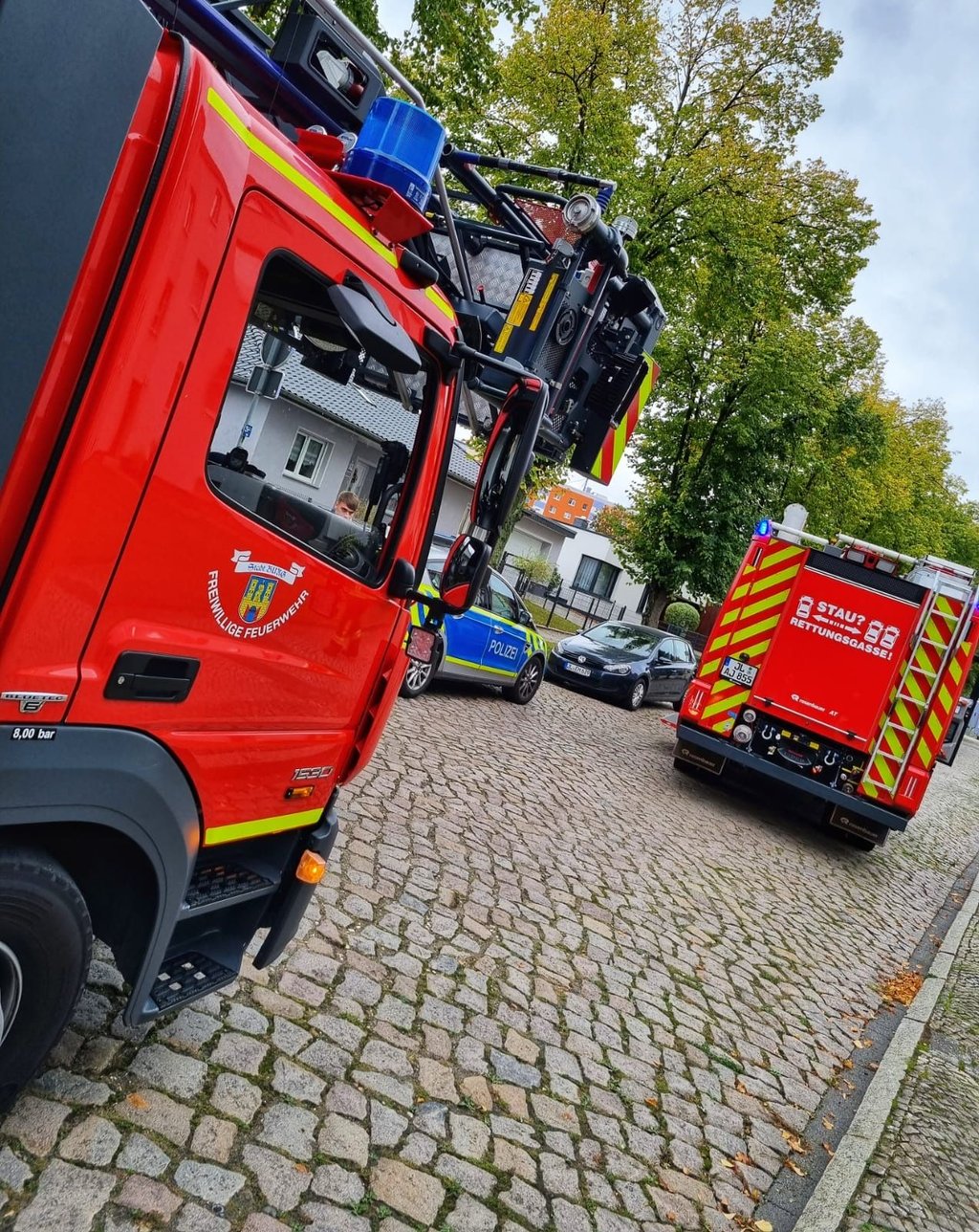Ein Einsatz führte die Feuerwehr in Burg am 10. Oktober 2023 an die Gustav-Stollberg-Straße.