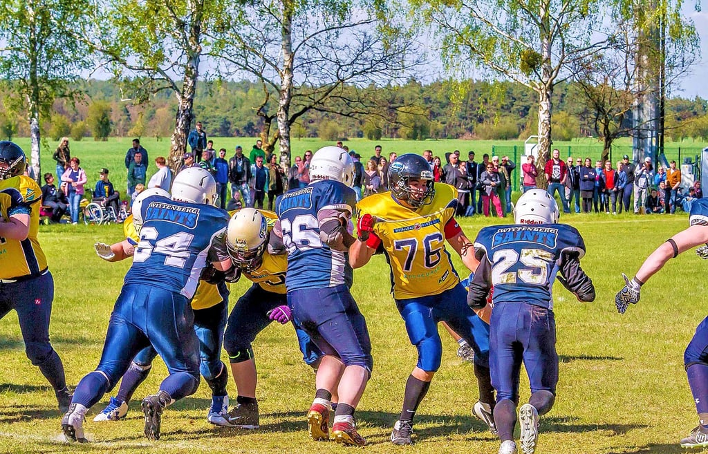Das ist das erste Spiel der Wittenberg Saints im April 2017 in Griebo. Die Brandenburg Patriots siegen 46:0.