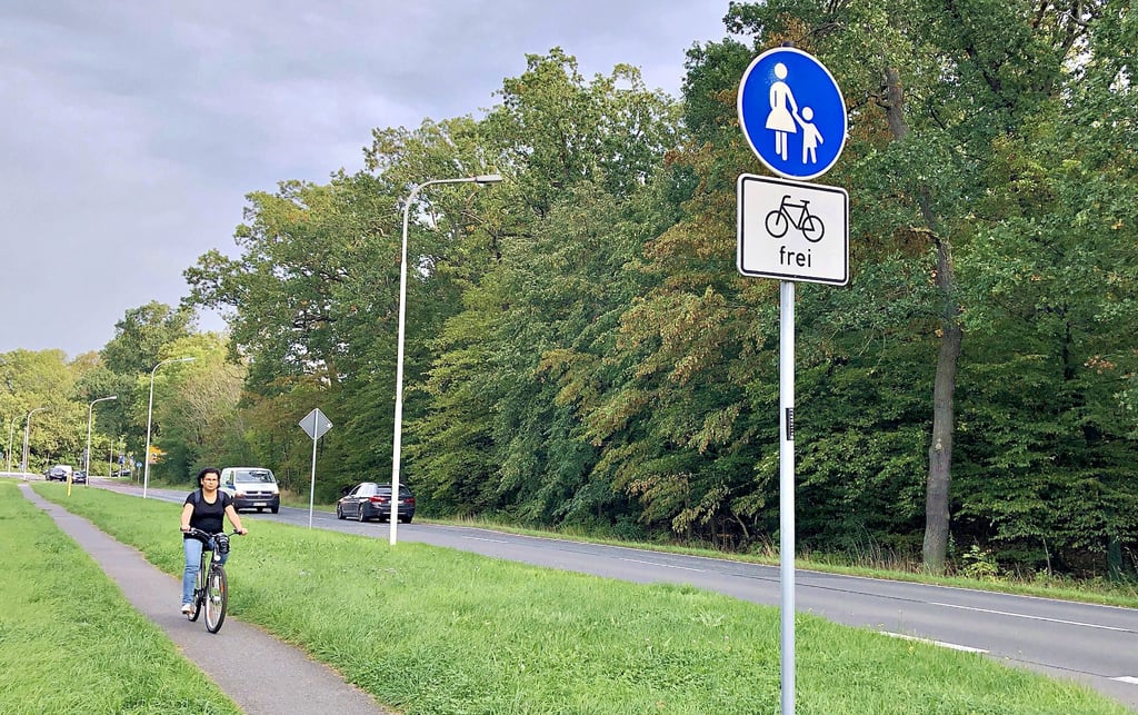 Die Stadt will entlang der Waldstraße einen neuen Radweg bauen. Bisher gibt es keinen oder nur einen schmalen asphaltierten Weg.