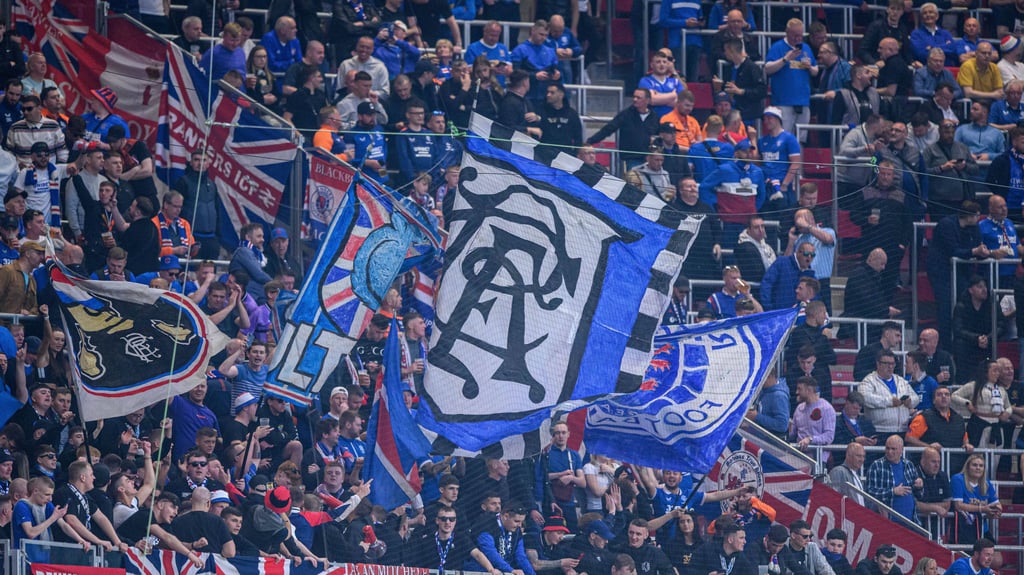 Die Rangers-Fans im April 2022 in der Red Bull Arena.
