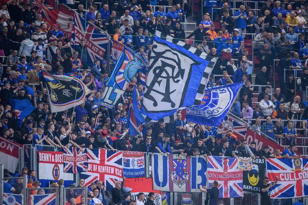 Die Rangers-Fans im April 2022 in der Red Bull Arena.