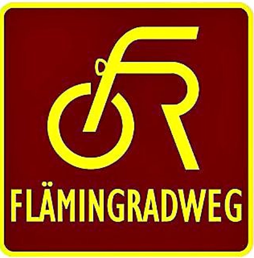 Wer die Strecke fahren will, hält Ausschau nach dem Flämingradweg Logo.