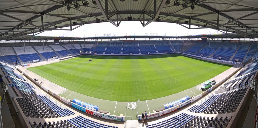 Blick in die MDCC-Arena, dem Stadion, in dem der 1. FC Magdeburg seine Spiele austrägt.