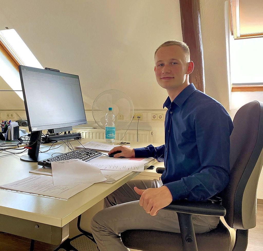 Niklas Hafemann ist seit August Azubi bei der Gemeindeverwaltung in Dingelstedt.