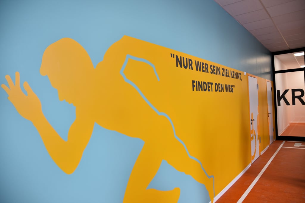 Blick in das neue Sportzentrum vor der MDCC-Arena in Magdeburg.