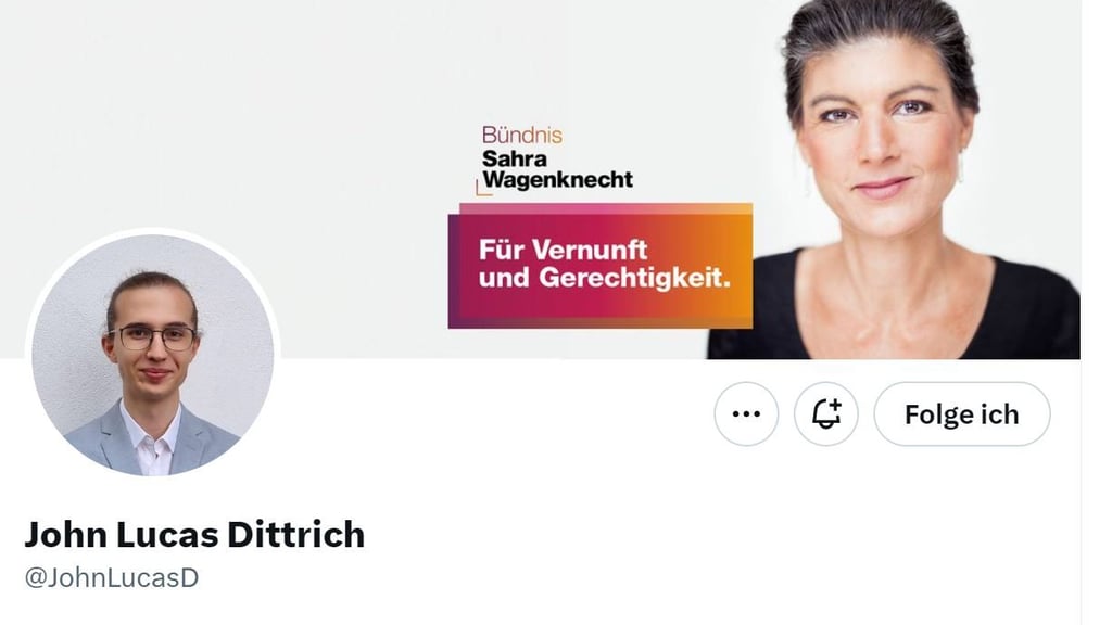WagenknechtPartei BSW kommt John Lucas Dittrich erster Funktionär aus