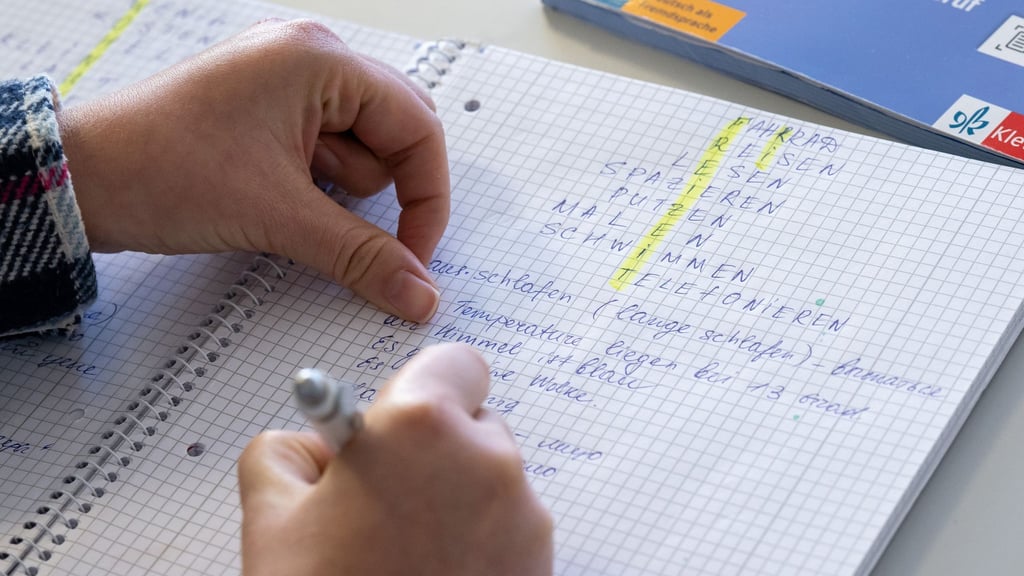 Ein Teilnehmer eines Deutschkurses.