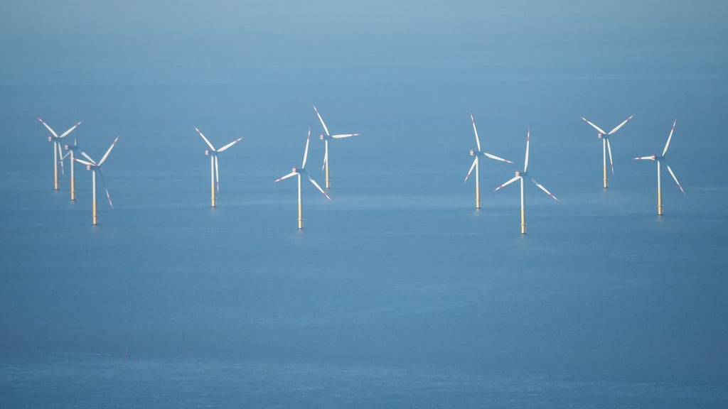 Blick auf einen Offshore-Windpark in der Nordsee.