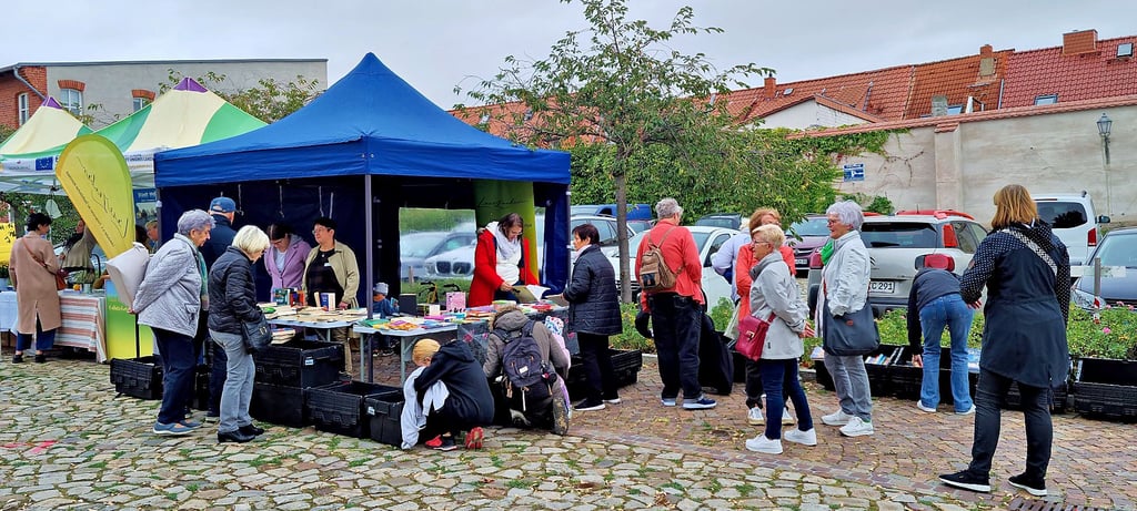 Der neue Pavillon kam auf dem Regionalmarkt zum Einsatz.