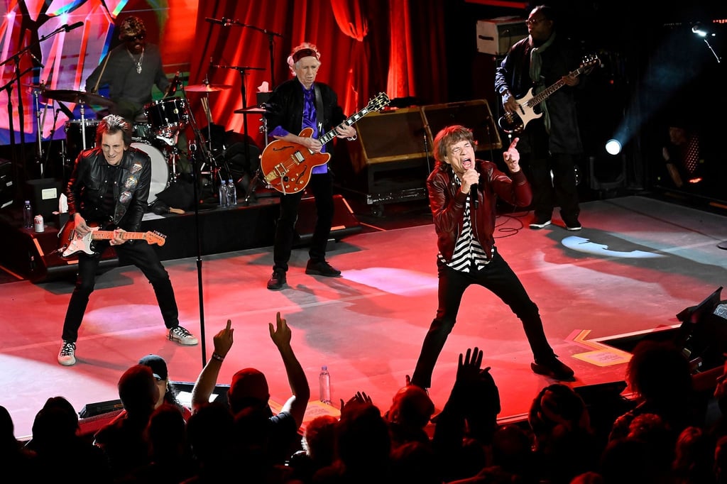 Die Rolling Stones treten bei einer Feier zur Veröffentlichung ihres neuen Albums „Hackney Diamonds“ in New York auf.