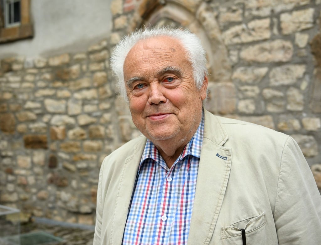 Reinhard Schramm,Vorsitzender der jüdischen Gemeinde in Thüringen, nimmt an einem Presstermin teil.