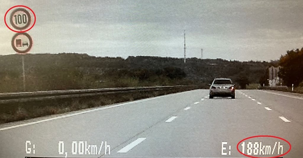 So sah es bei der Geschwindigkeitsmessung der Videowagenstreife der Autobahnpolizei Thüringen aus.