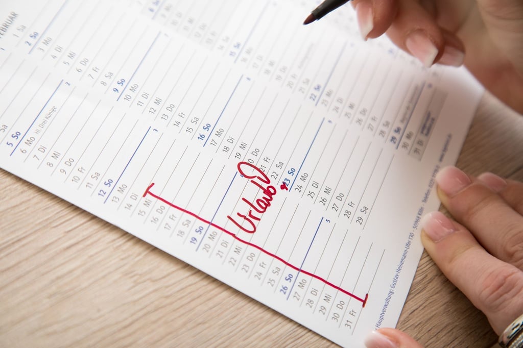 Muss man in der Regel nicht: Den gesamten Jahresurlaub schon am Anfang des Jahres eintragen.