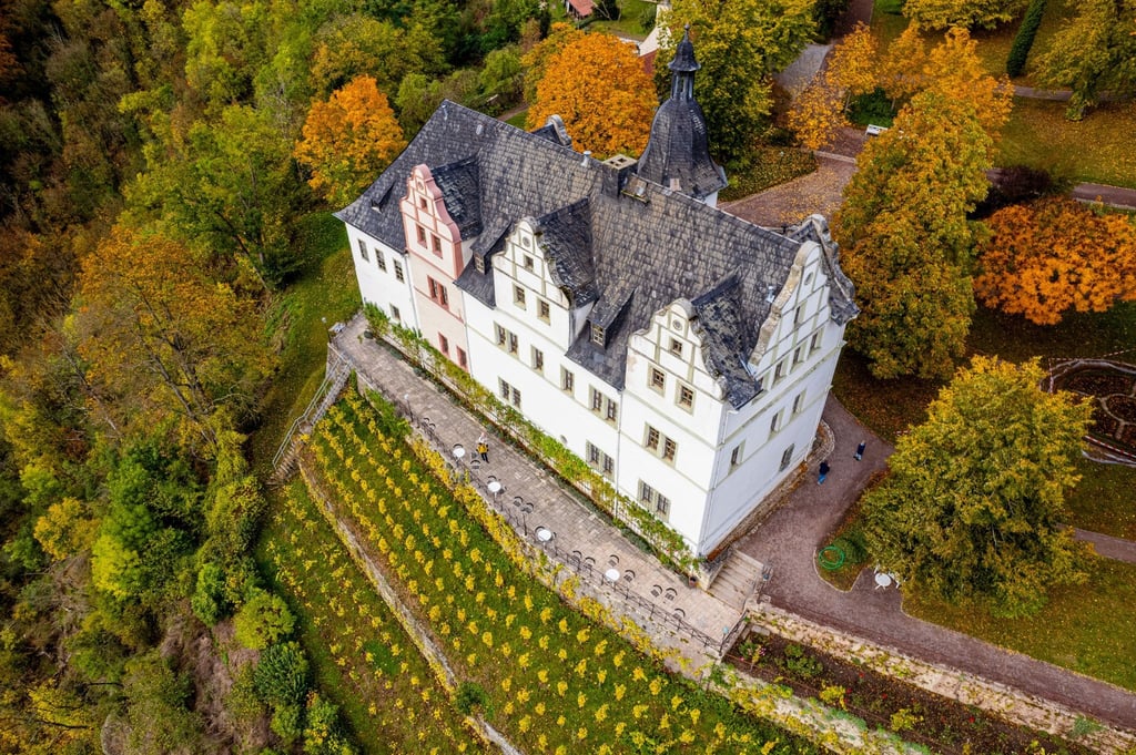 Außenansicht des Renaissanceschlosses in Dornburg.