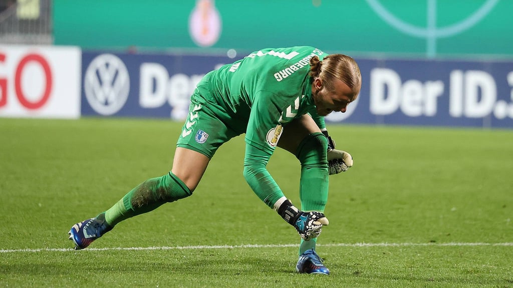 Der FCM kann sich bei Torwart Dominik Reimann bedanken. Der FCM-Torwart parierte gegen Kiel im DFB-Pokal mehrfach entscheidend.&nbsp;