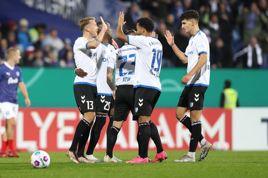 Bei den Spielern des 1. FC Magdeburg sorgt der Einzug in Runde drei des DFB-Pokals für Begeisterung.