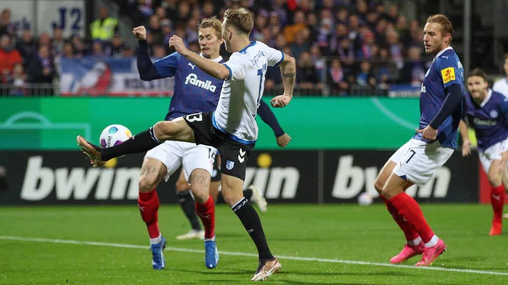 Artistisch bereitete Connor Krempicki das 1:0 des 1. FC Magdeburg gegen Holstein Kiel vor.