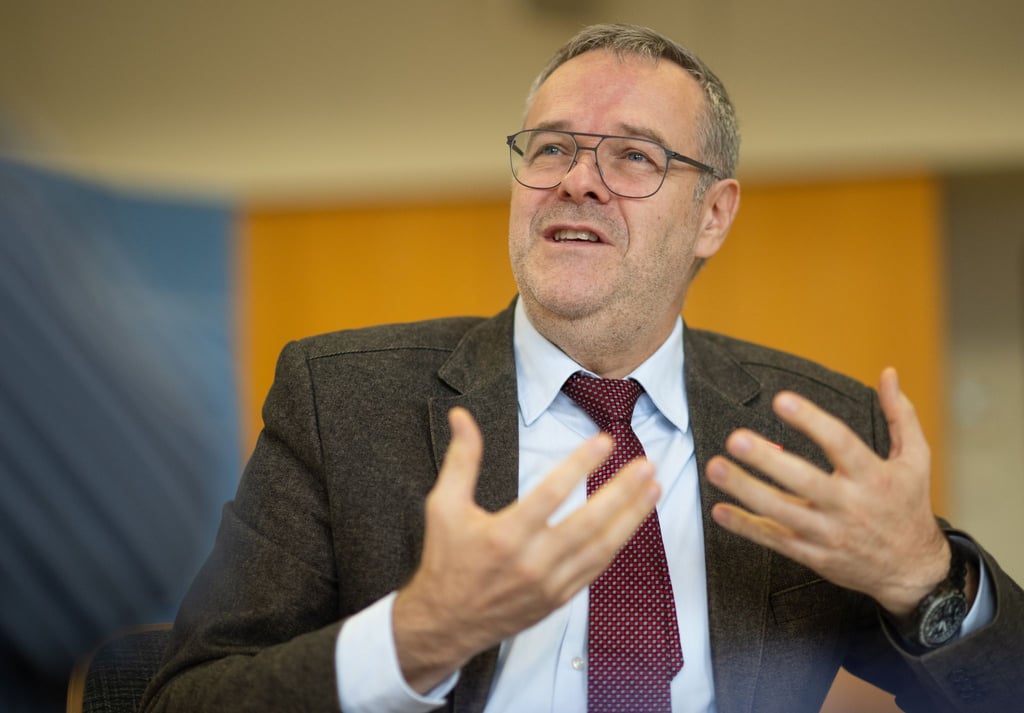 Jörg Dittrich, Präsident des Zentralverbandes des Deutschen Handwerks (ZDH) und Präsident der Handwerkskammer Dresden, spricht.