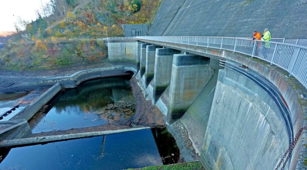 Blick auf den Auslauf der Rappbodetalsperre. Von hier bezieht der TAVZ Vorharz sein Trinkwasser.