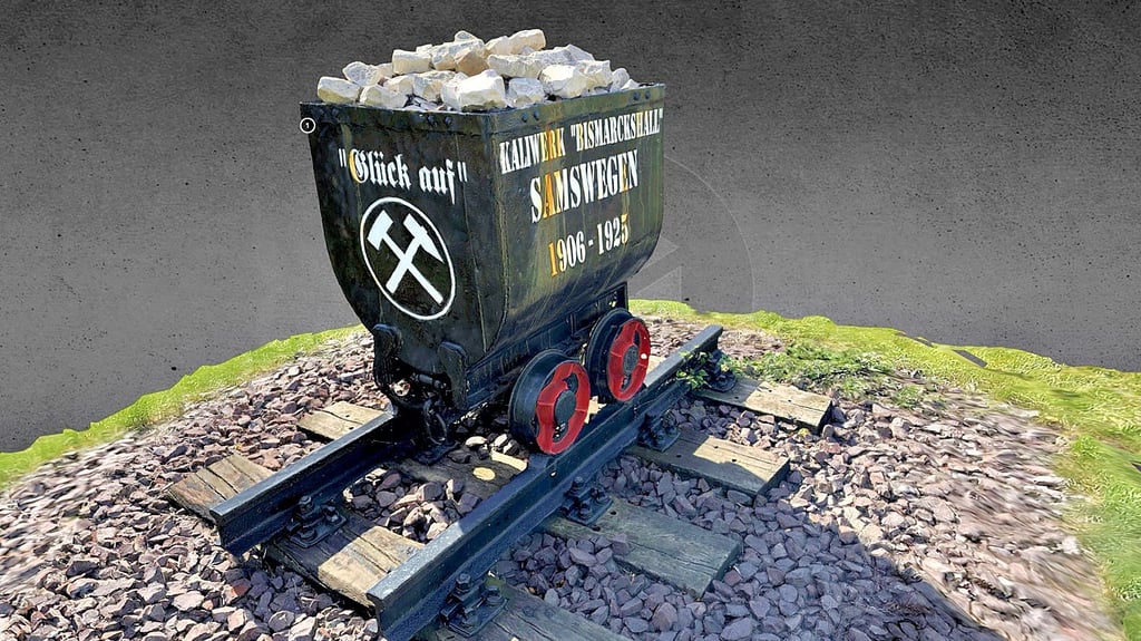 Sogar Denkmale – wie die Lore in Samswegen – können als 3-D-Modell genau unter die Lupe genommen werden.