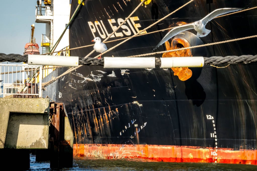 Die Schäden am Frachtschiff „Polesie“.