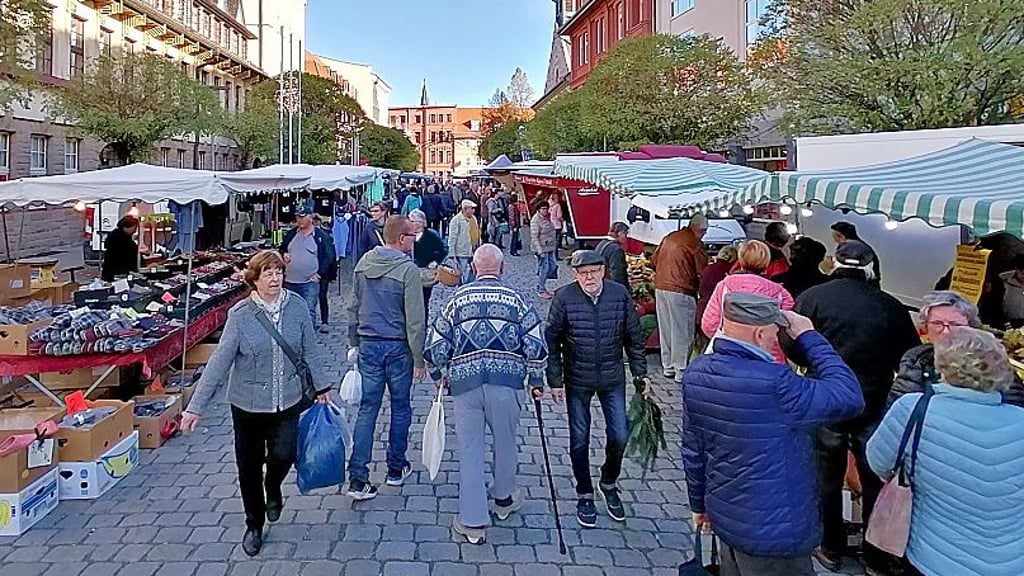 Der Wochenmarkt am Donnerstag in Aschersleben