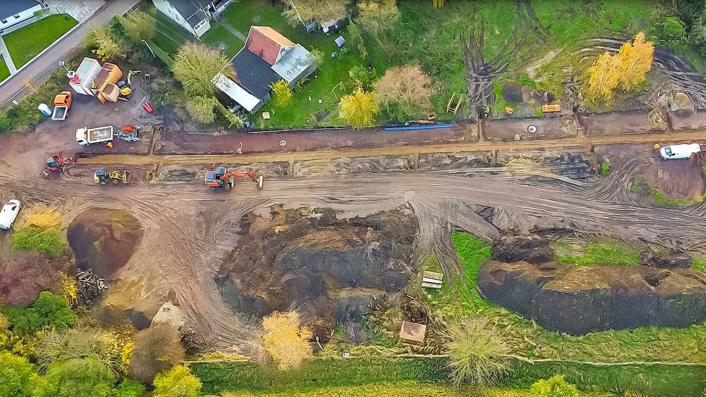 Das Baugebiet in Wanzleben „Festplatz I“ aus der Vogelperspektive.