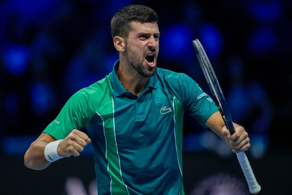 Novak Djokovic jubelt nach seinem Sieg in Turin.