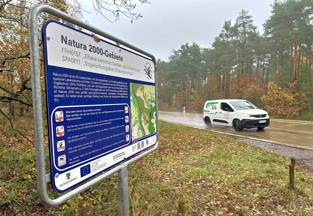 Natura-2000-Schild bei Klietznick.