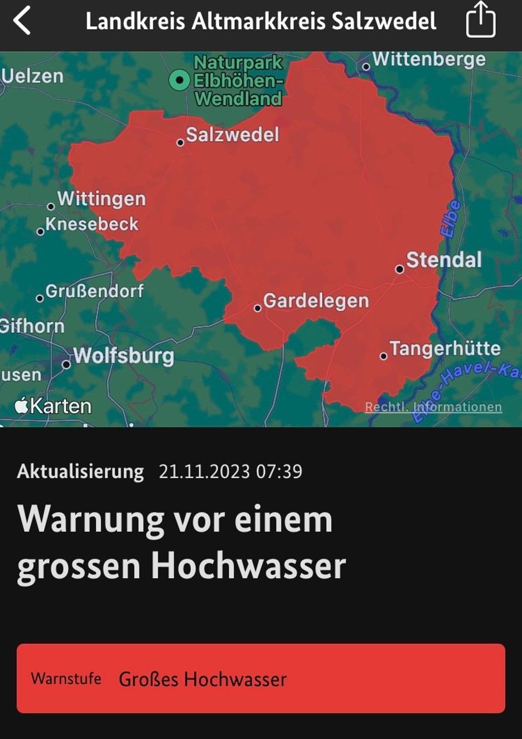 Flutgefahr gilt nun in Sachsen-Anhalt.