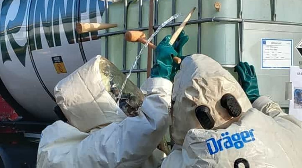 Mehrere Feuerwehren aus Genthin waren im Chemiepark im Einsatz.