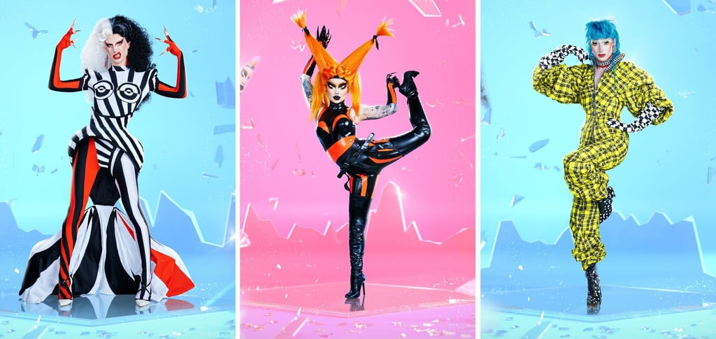 Metamorkid (l-r), Pandora Nox und Yvonne Nightstand sind die Finalistinnen von „Drag Race Germany“.