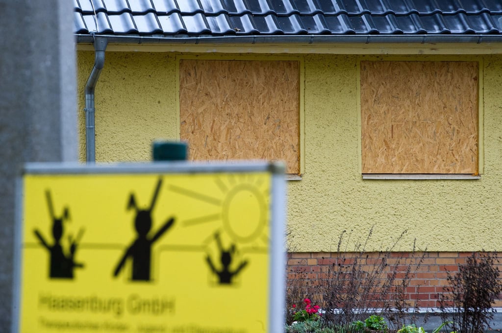 Blick auf das geschlossene Kinder- und Jugendheim „Haus Babenberg“ der Haasenburg GmbH.
