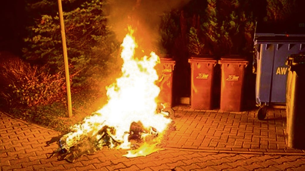 In Weddersleben standen Mülltonnen in Flammen.