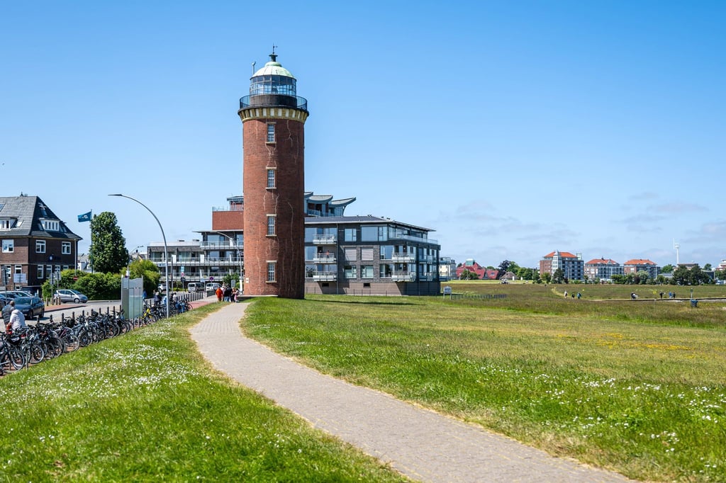 Der „Hamburger Leuchtturm“ am Hafen.