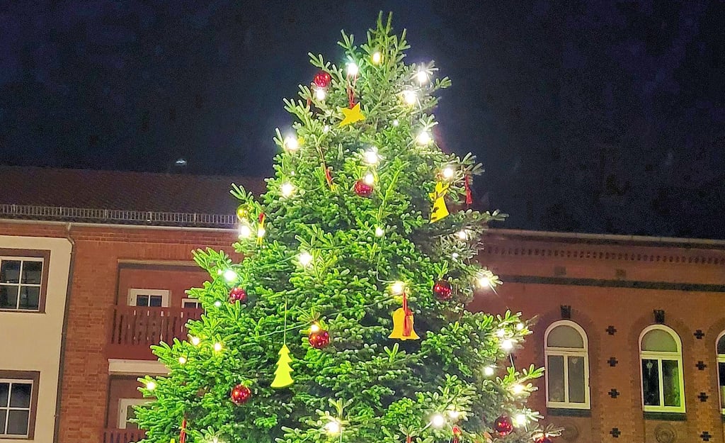 Spätestens am 1. Dezember leuchtet wieder der Weihnachtsbaum auf dem Rathausplatz.