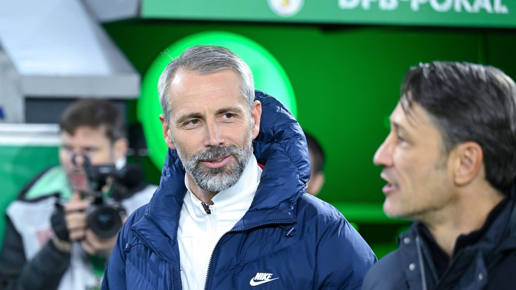 Marco Rose und sein Wolfsburger Kollege Nico Kovac.