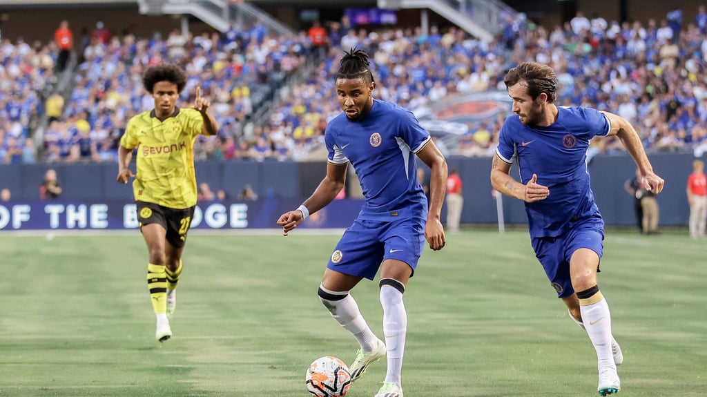 Christopher Nkunku (Mitte) beim Test gegen den BVB Anfang August.