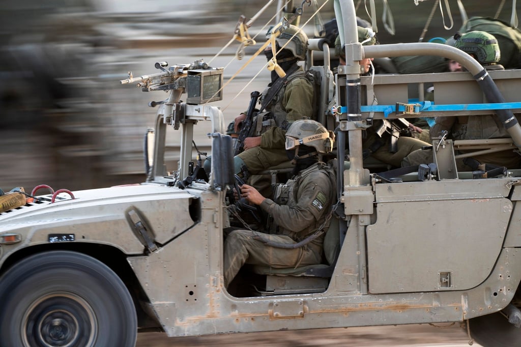 Soldaten der israelischen Armee nahe der Grenze zum Gazastreifen.