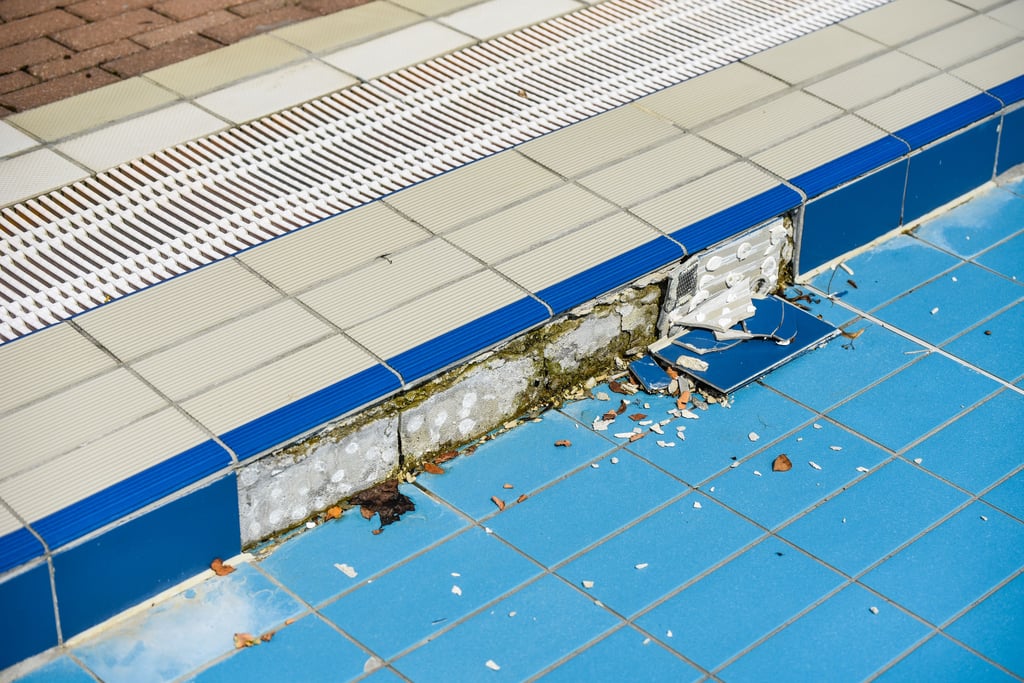 Jedes Jahr tauchen neue Schäden an den Becken im Erlebnisbad Schraplau auf.