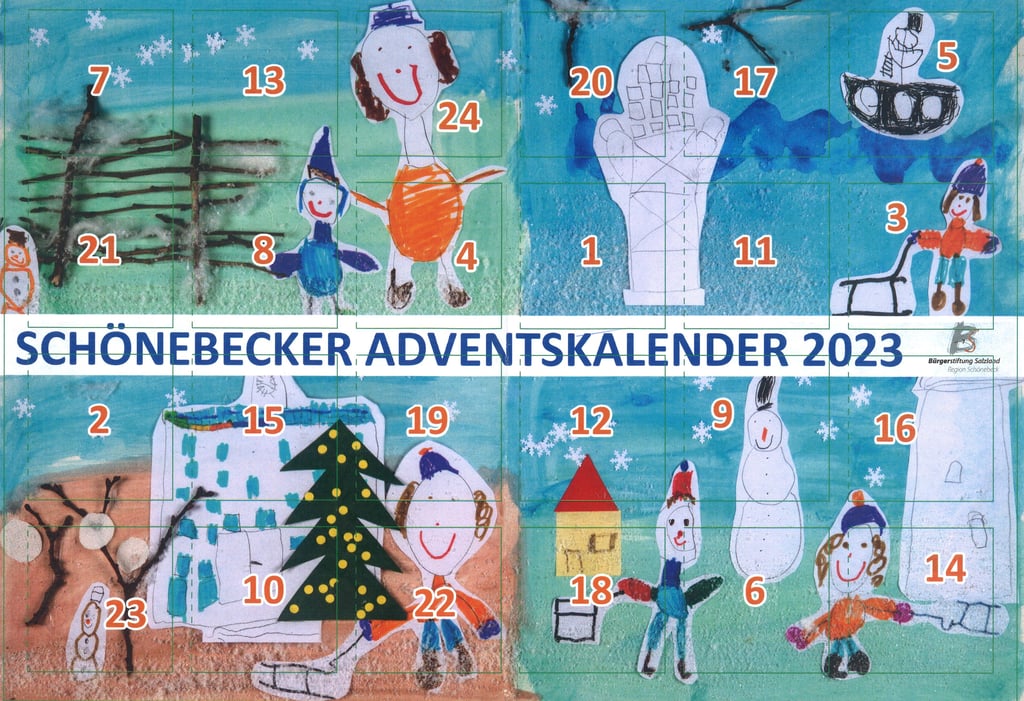 Weihnachtskalender SWB und Bürgerstiftung Salzland Schönebeck 2023 Aktion