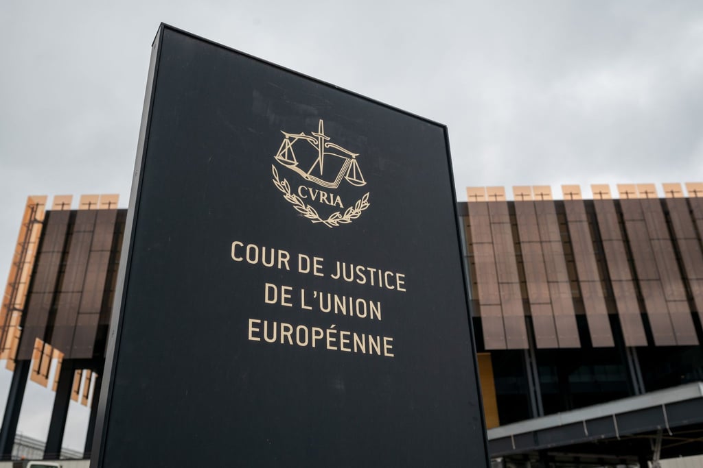 „Cour de Justice de l'Union Europeene“: Der Europäische Gerichtshof (EuGH) in Luxemburg.
